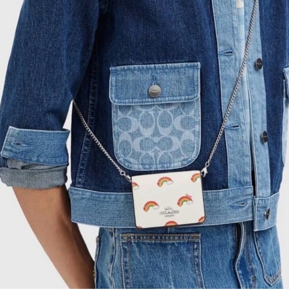 Coach PRIDE Rainbow Mini Wallet On Chain - Picture 9 of 9